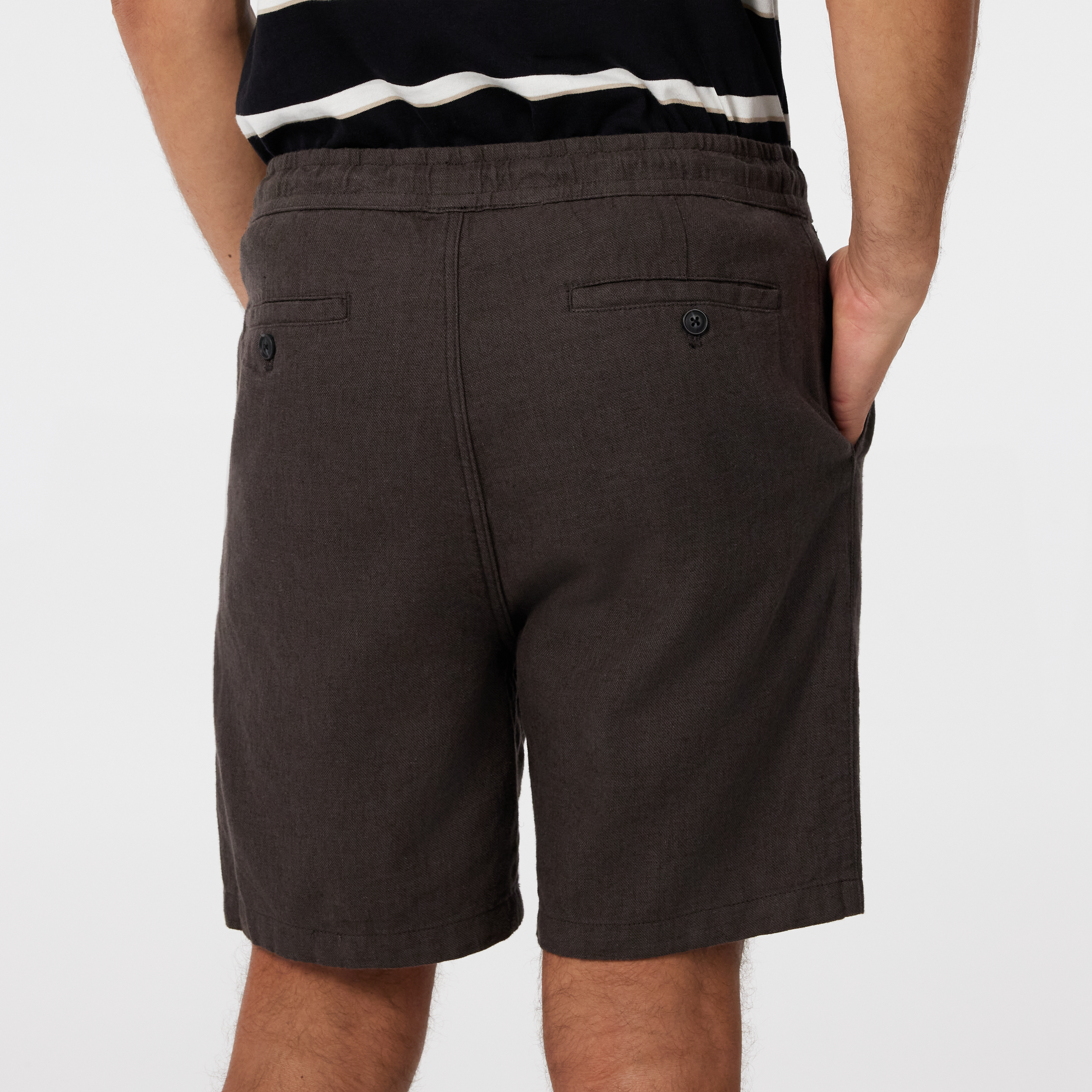 Chocolate Cheston Linen Blend Short