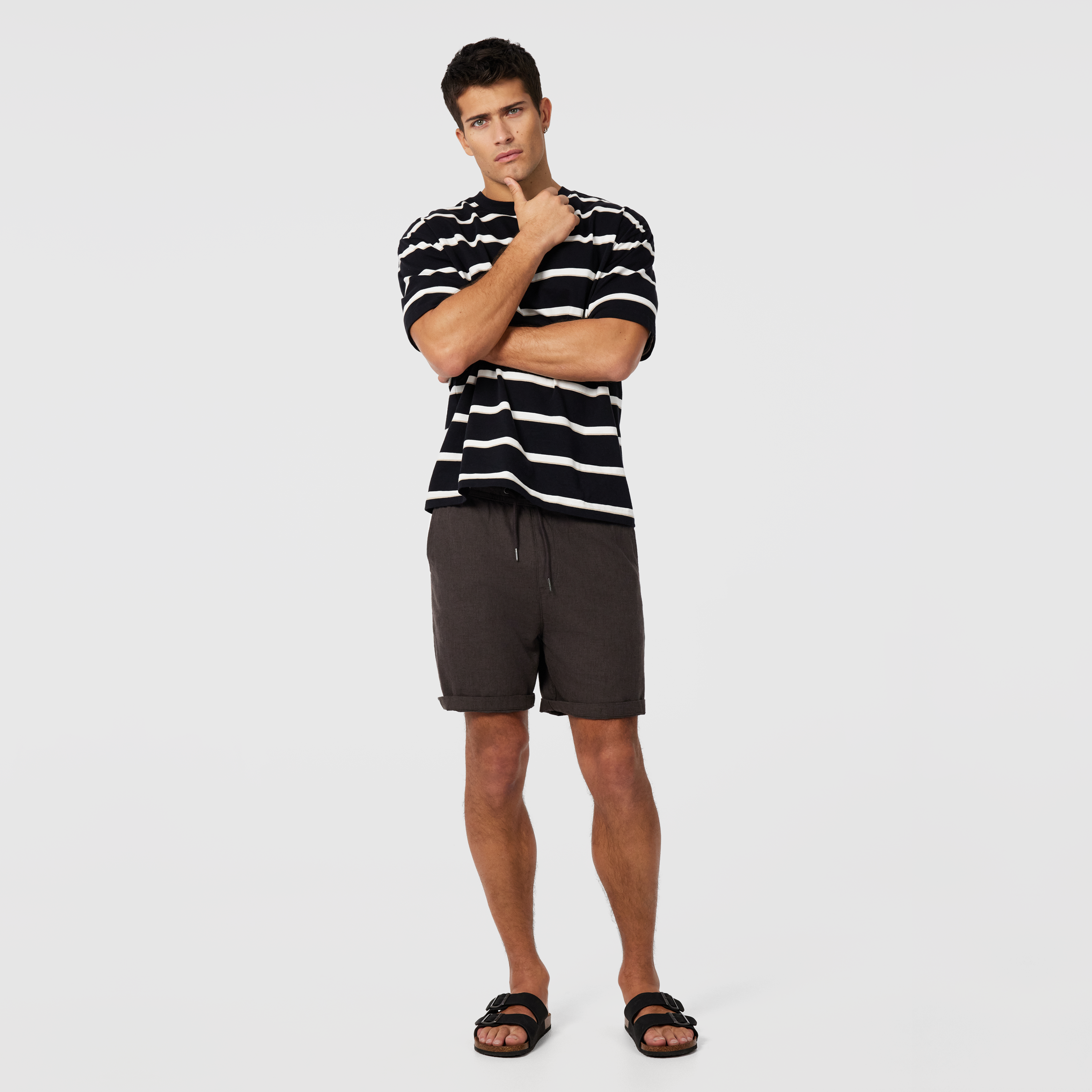 Chocolate Cheston Linen Blend Short