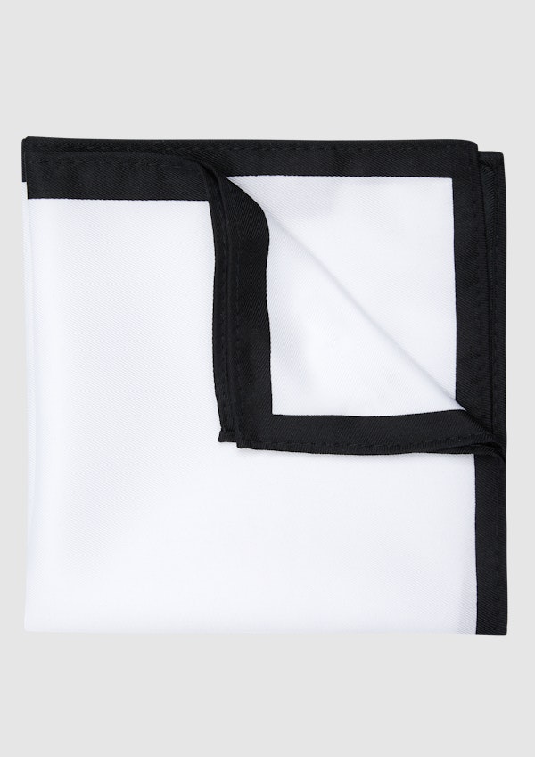 White Border Pocket Square