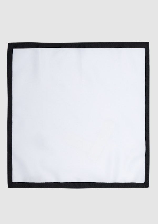 White Border Pocket Square