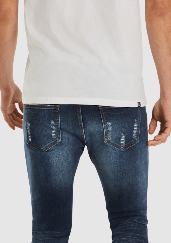Indigo Zach Skinny Ripped Jean
