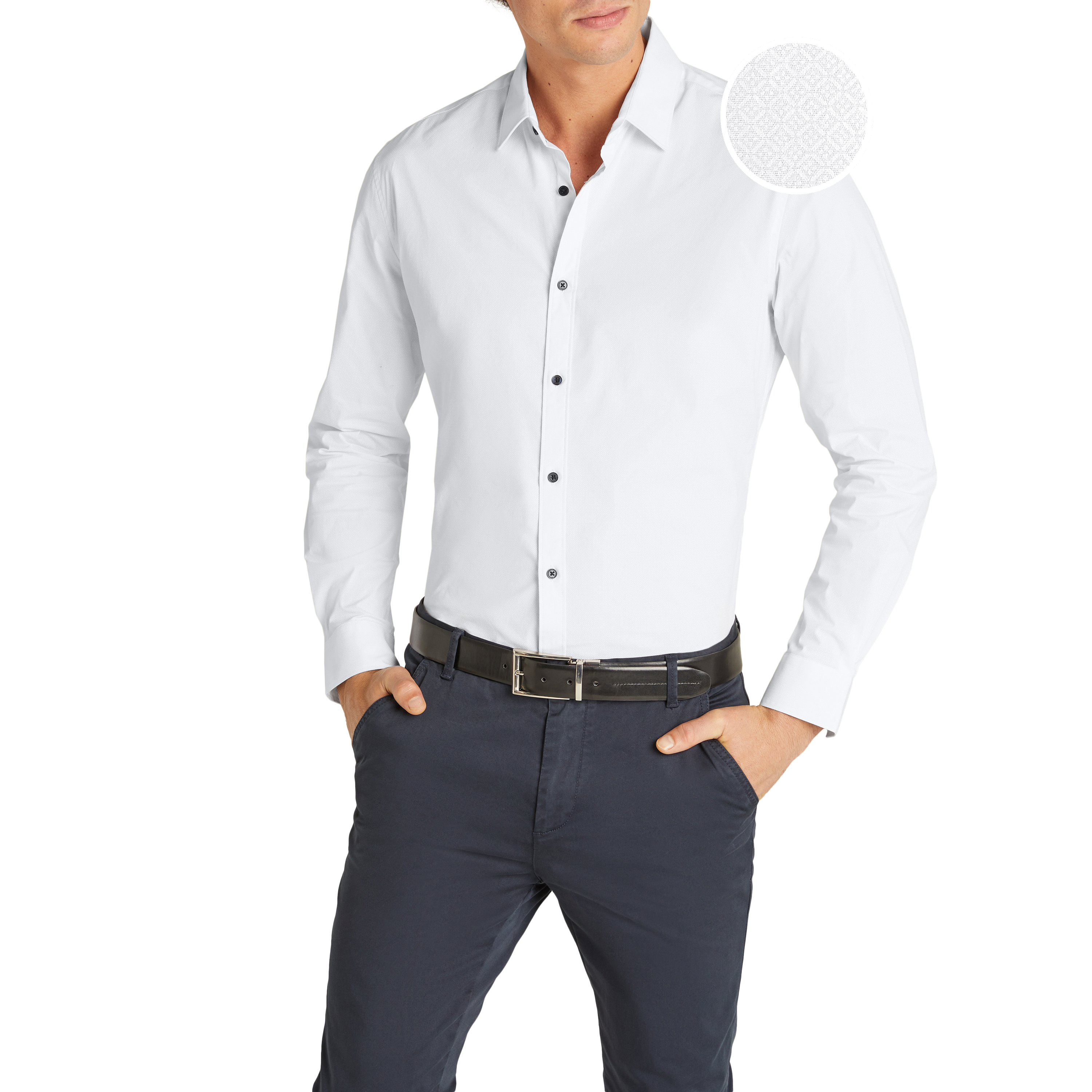 White Chester Slim Stretch Shirt | Men 