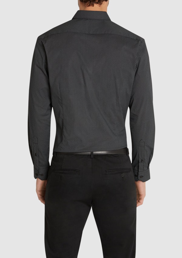 Black Porto Slim Stretch Shirt