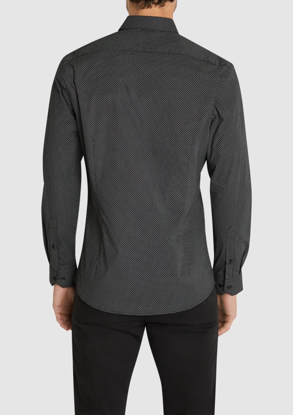 Black Porto Slim Stretch Shirt