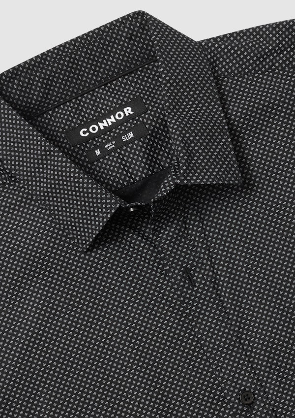 Black Porto Slim Stretch Shirt