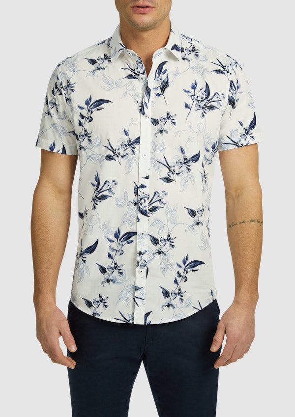 Buckley Classic Print Short Sleeve Cotton Shirt