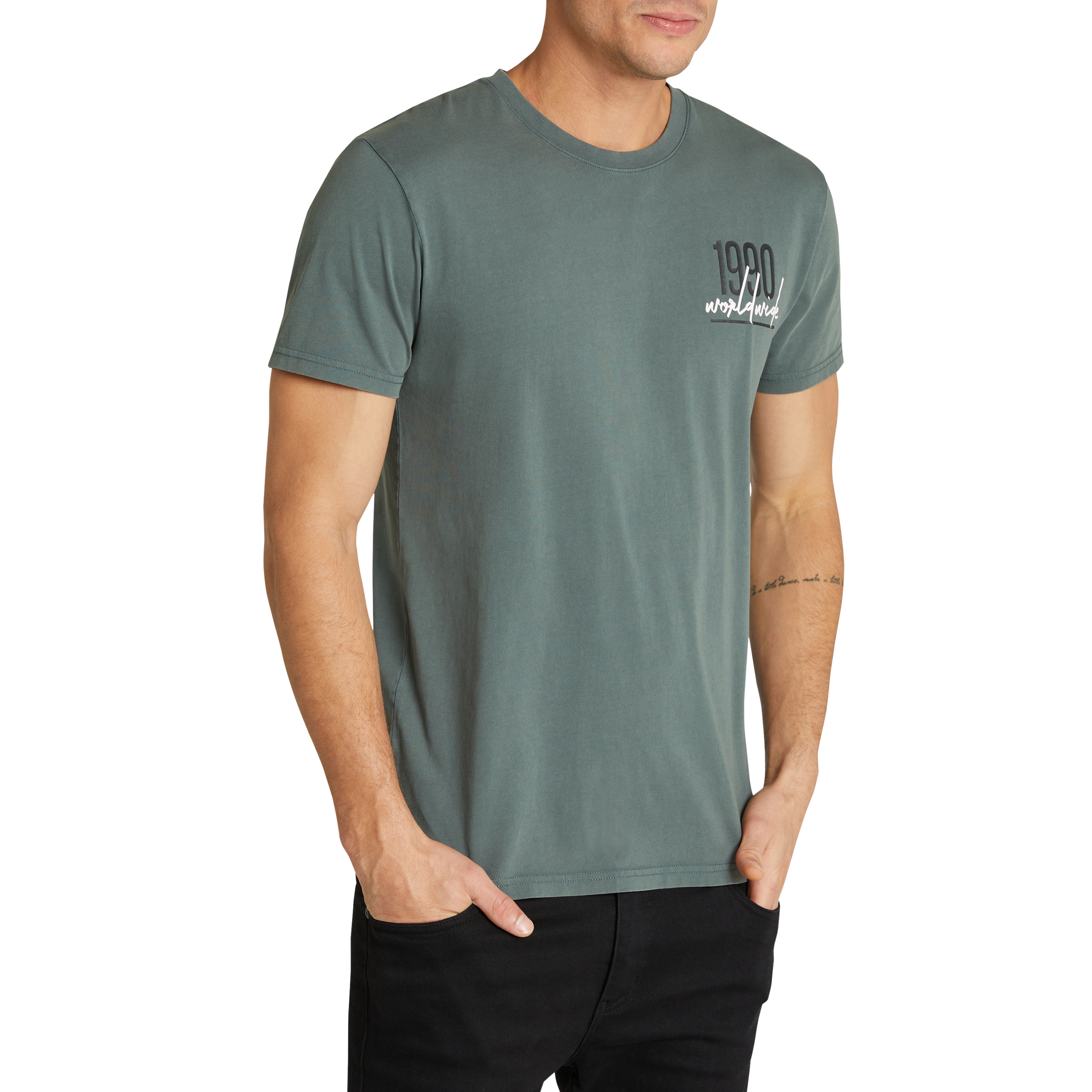Teal Skylar Crew Tee | Men's Tops 