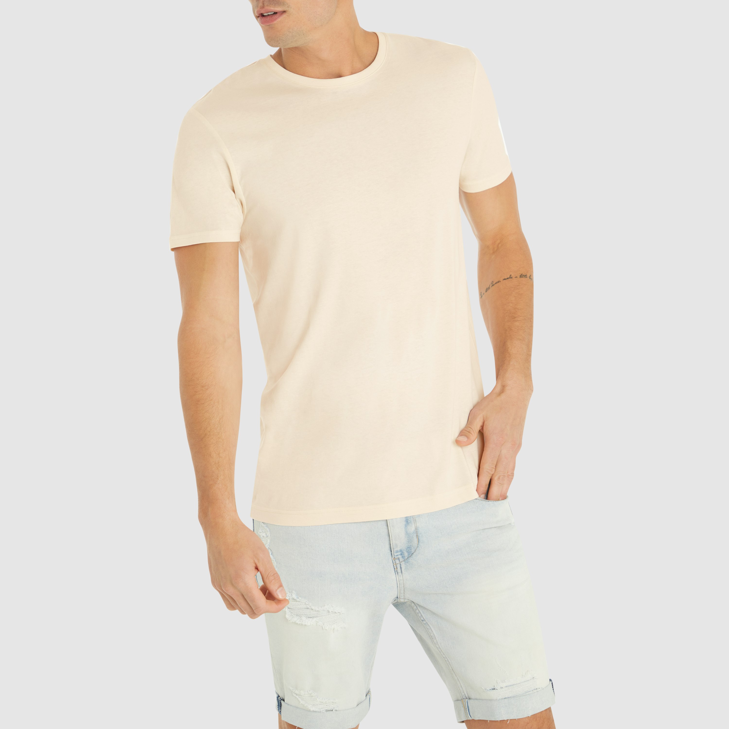 Ecru Essential Longline Tee Men's Tops Connor AU