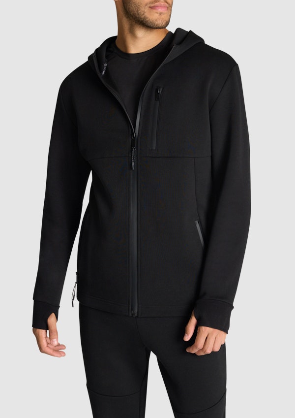 Black Activewear Zip Thru Jacket, Men's Activewear