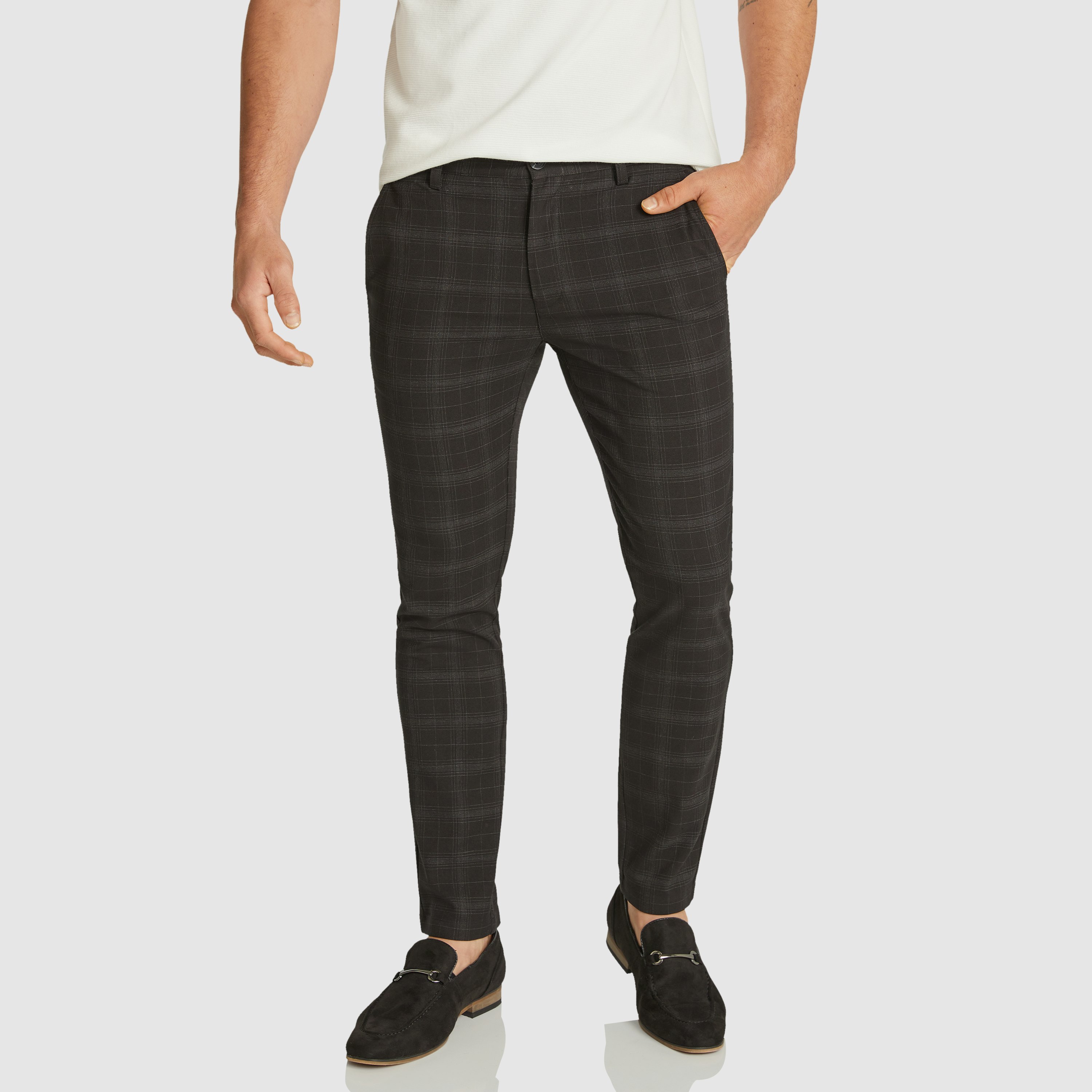 Black Cavalier Skinny Stretch Chino | Men's Bottom | Connor AU