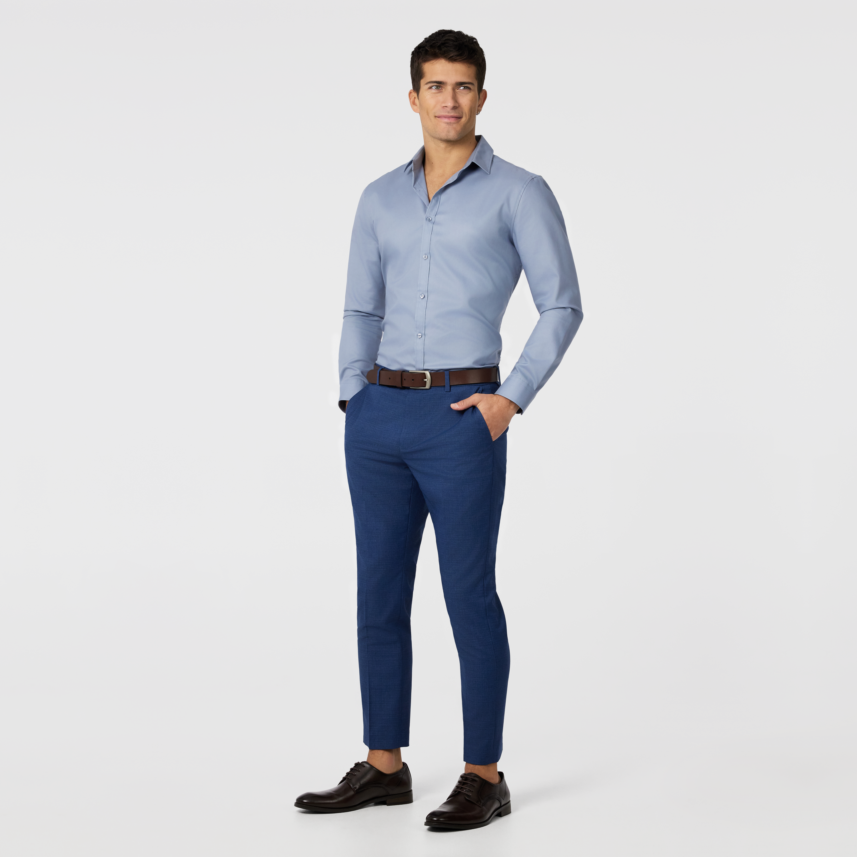 Blue Formosa Stretch Slim Cropped Dress Pant