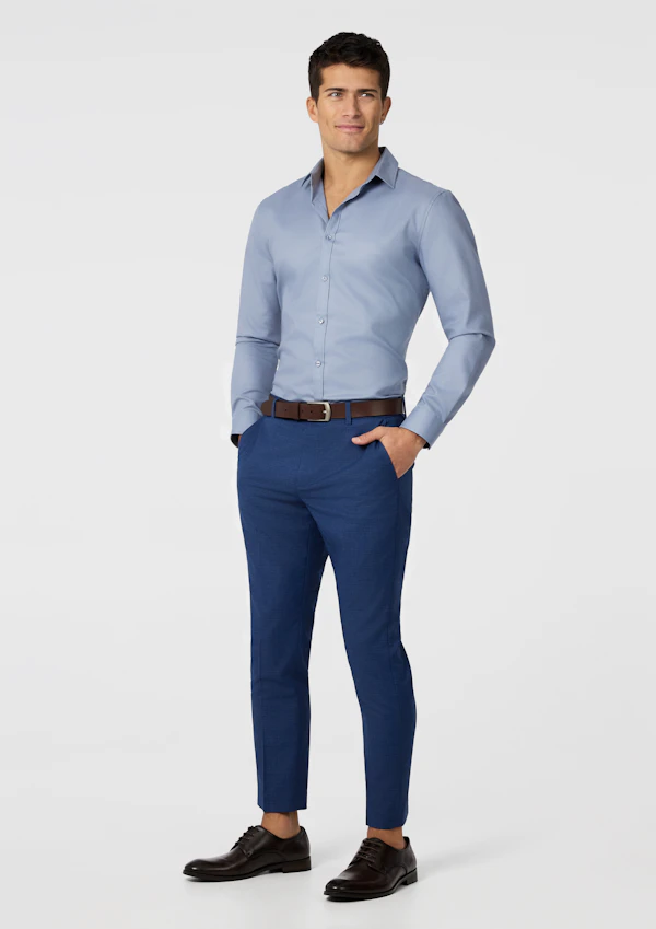 Blue Formosa Stretch Slim Cropped Dress Pant