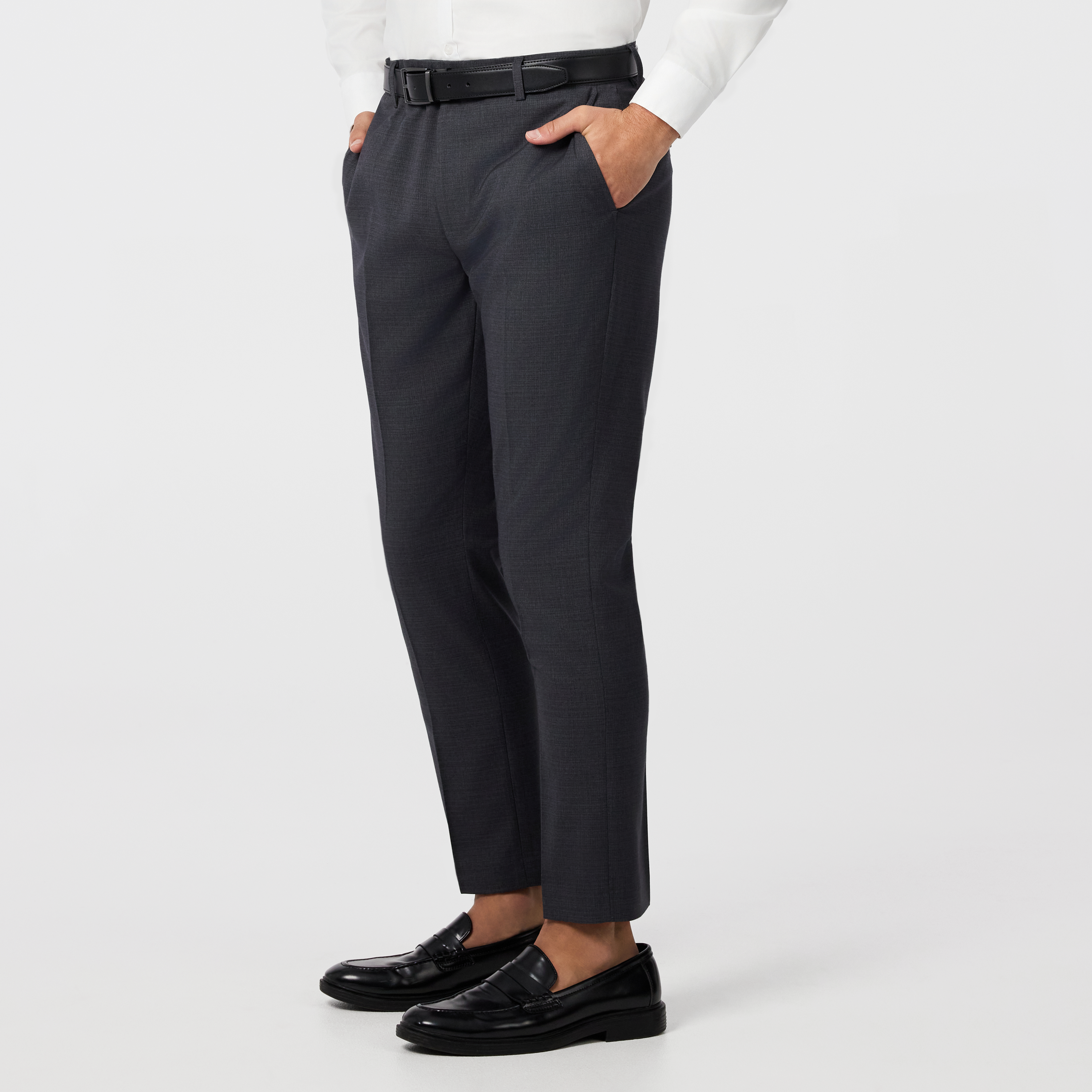Charcoal Formosa Stretch Slim Cropped Dress Pant
