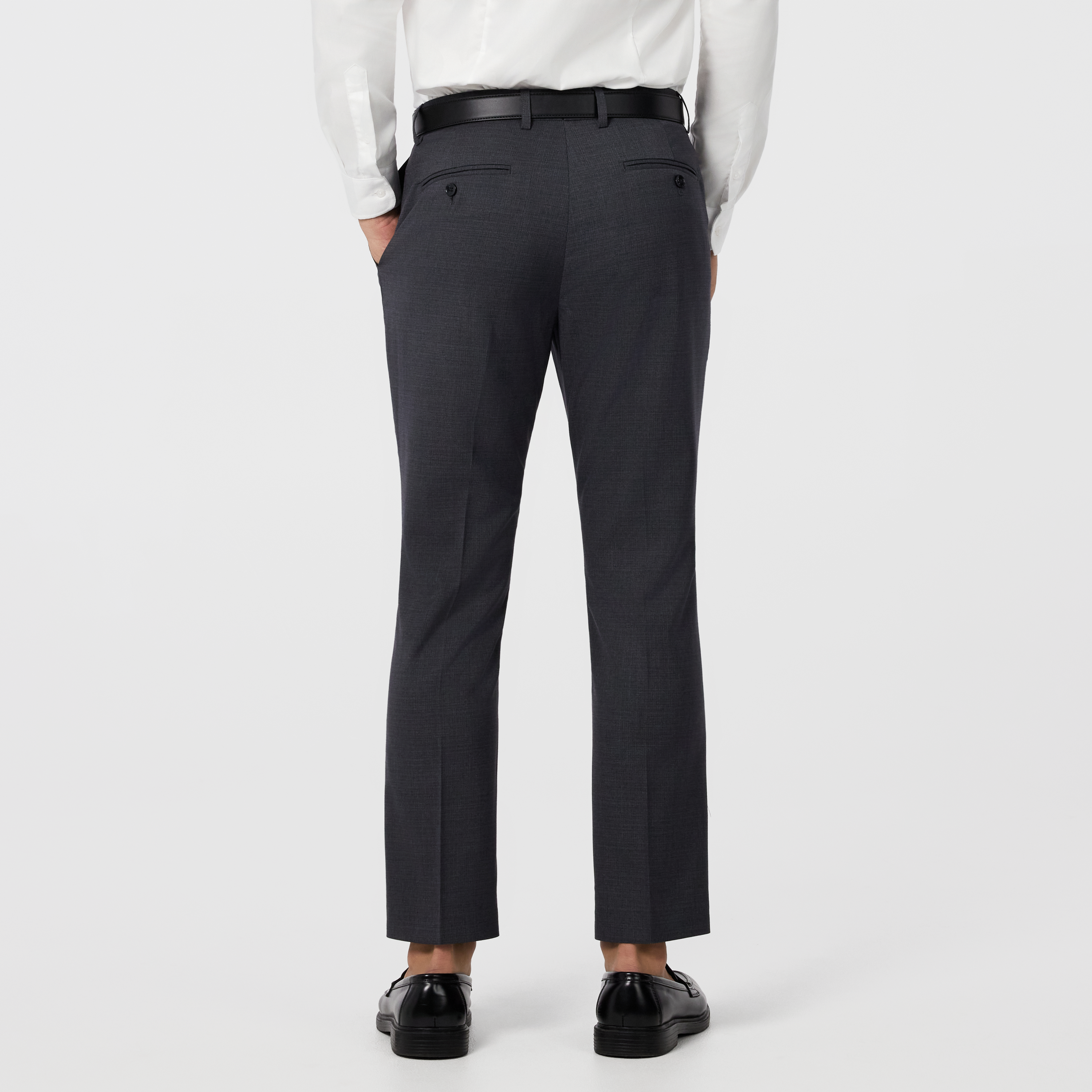 Charcoal Formosa Stretch Slim Cropped Dress Pant