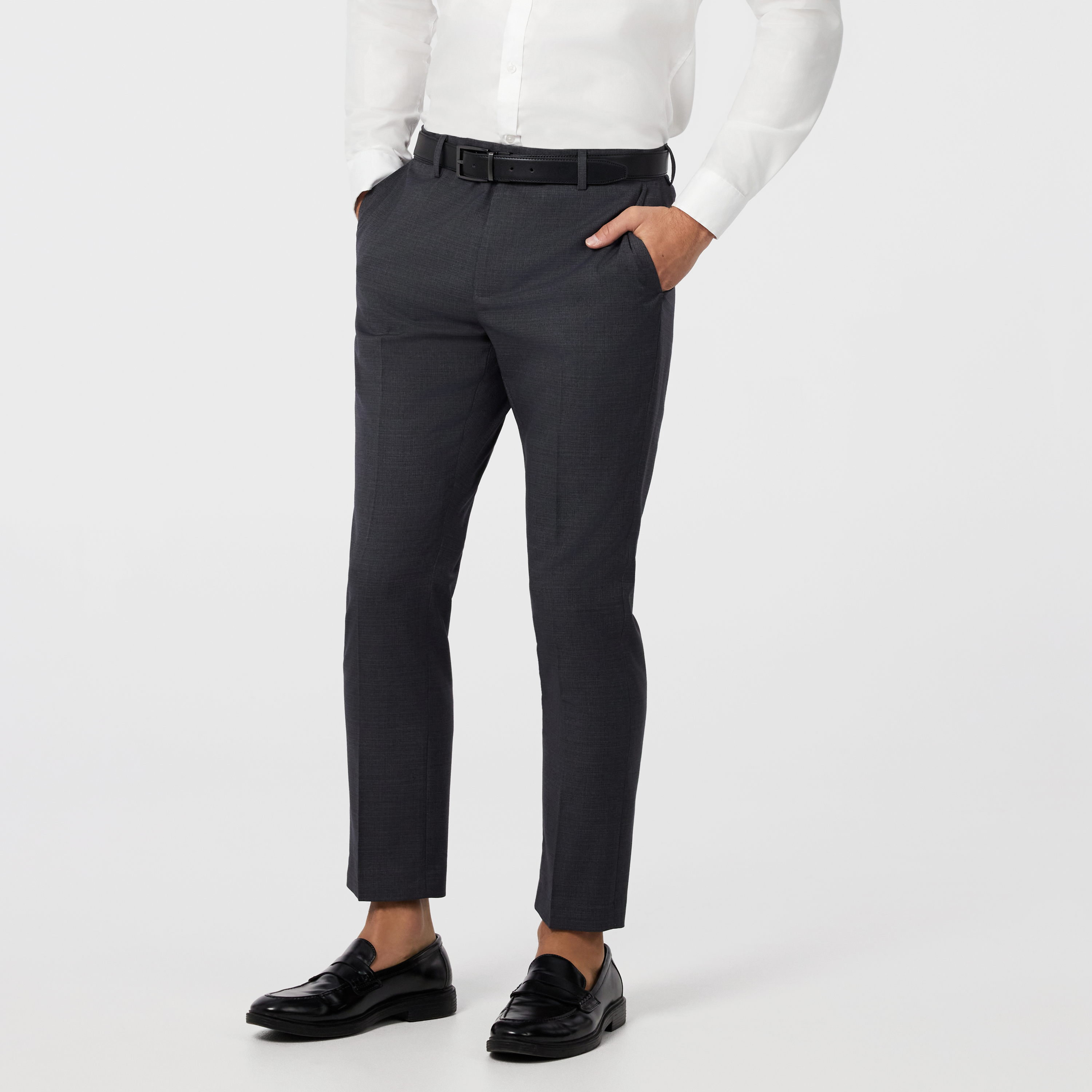 Charcoal Formosa Stretch Slim Cropped Dress Pant