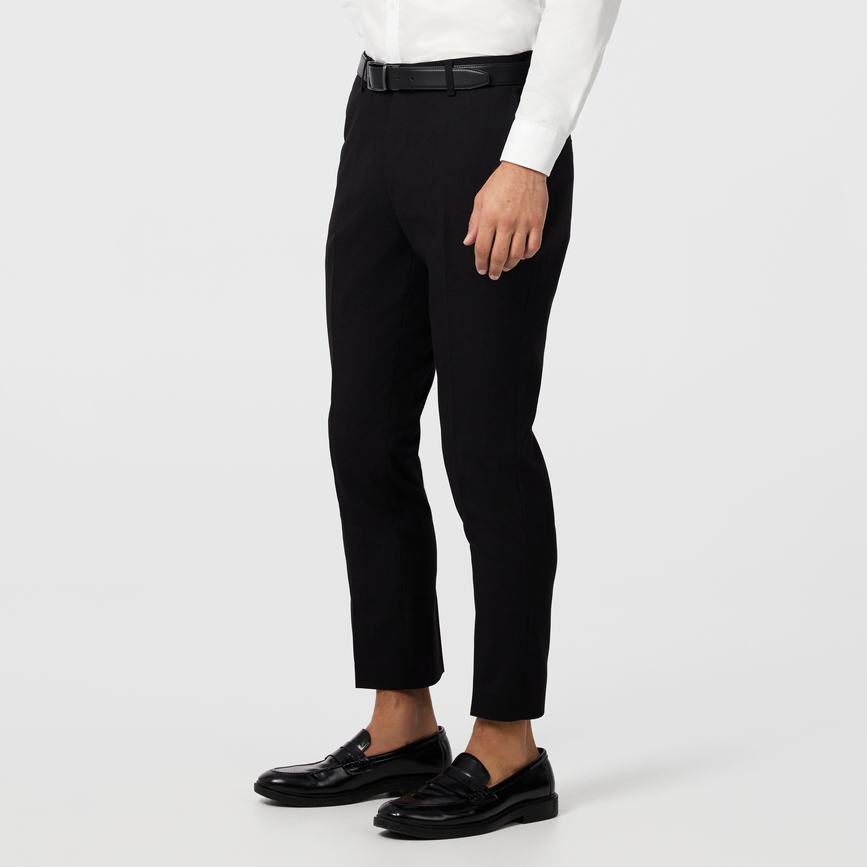 Black Hexham Classic Twill Stretch Dress Pant