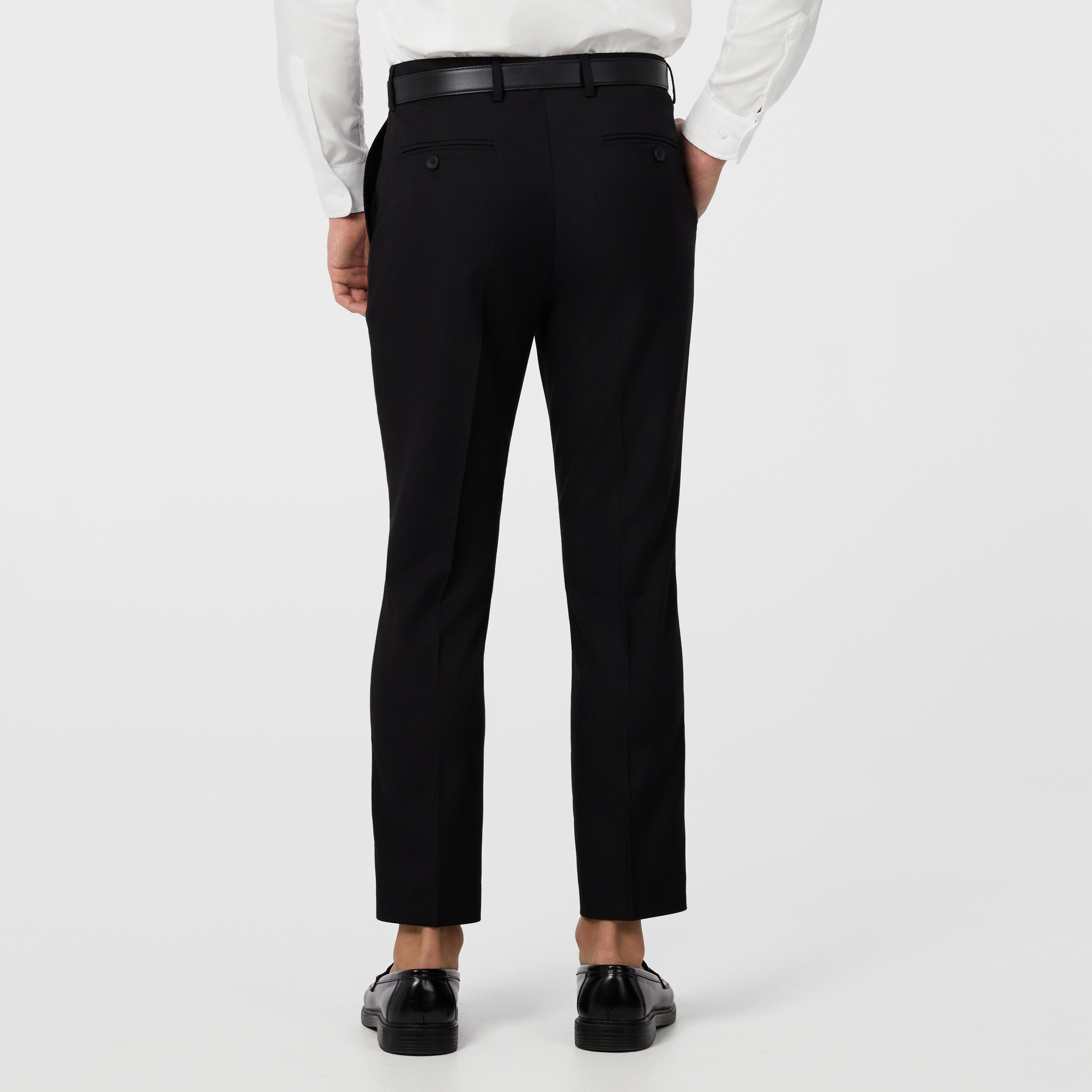 Black Hexham Classic Twill Stretch Dress Pant