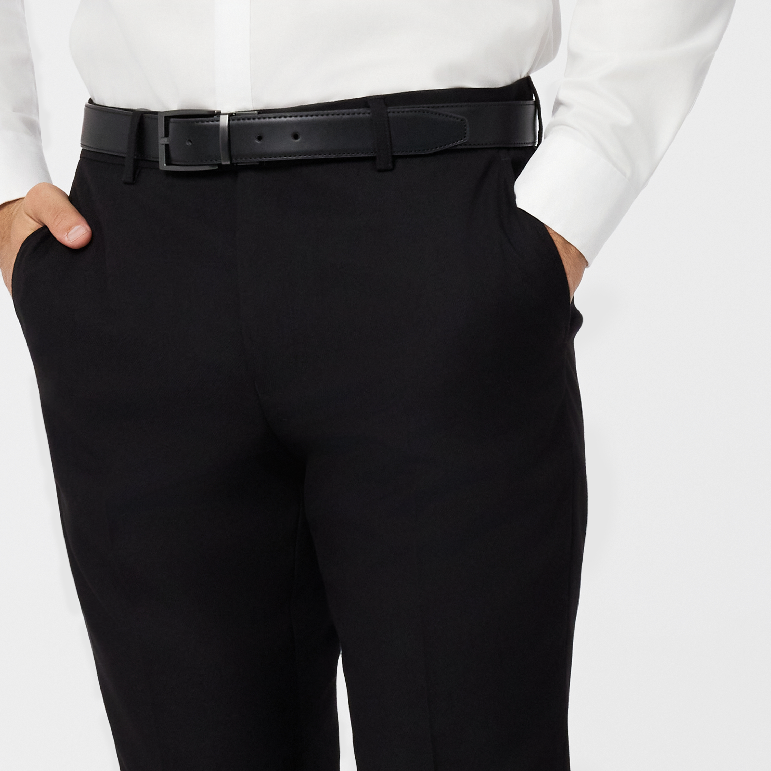 Black Hexham Classic Twill Stretch Dress Pant