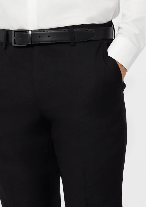Black Hexham Classic Twill Stretch Dress Pant