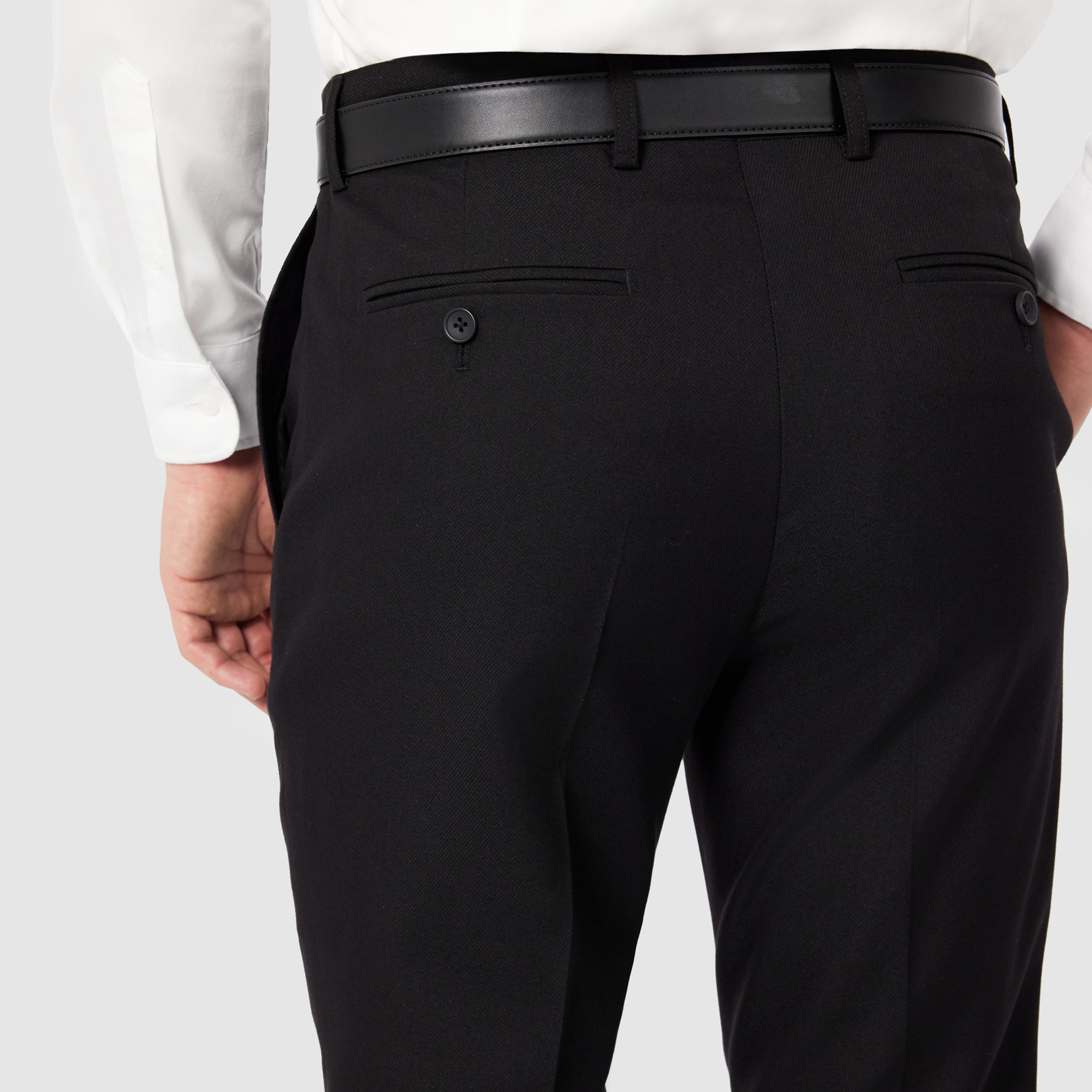 Black Hexham Classic Twill Stretch Dress Pant