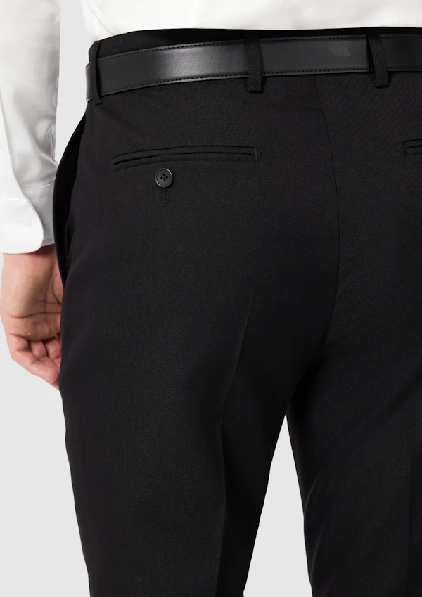Black Hexham Classic Twill Stretch Dress Pant