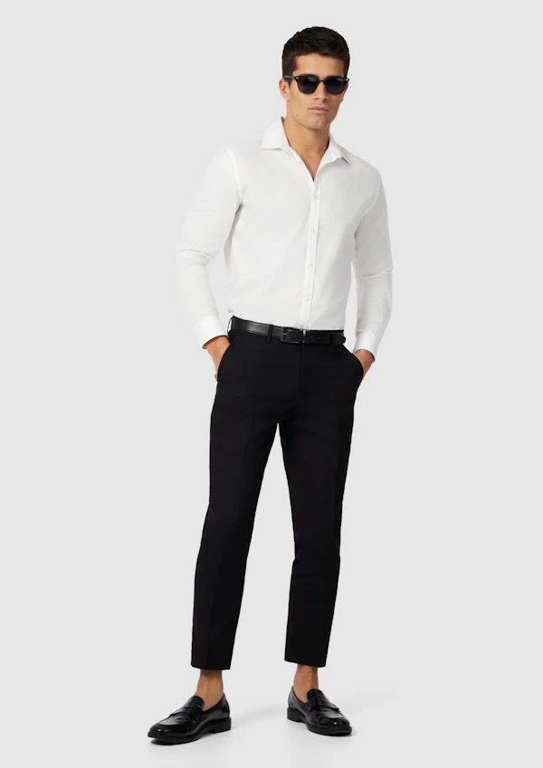 Black Hexham Classic Twill Stretch Dress Pant