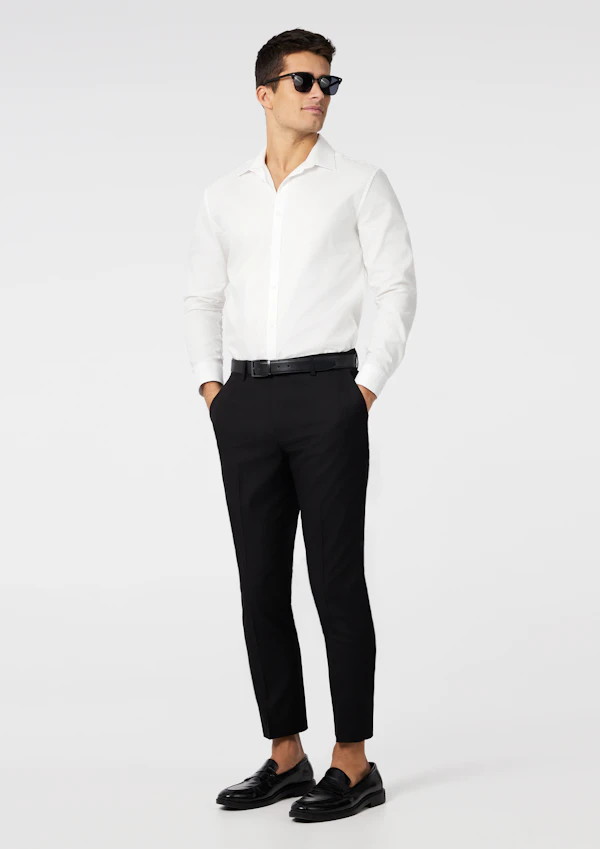Black Hexham Classic Twill Stretch Dress Pant