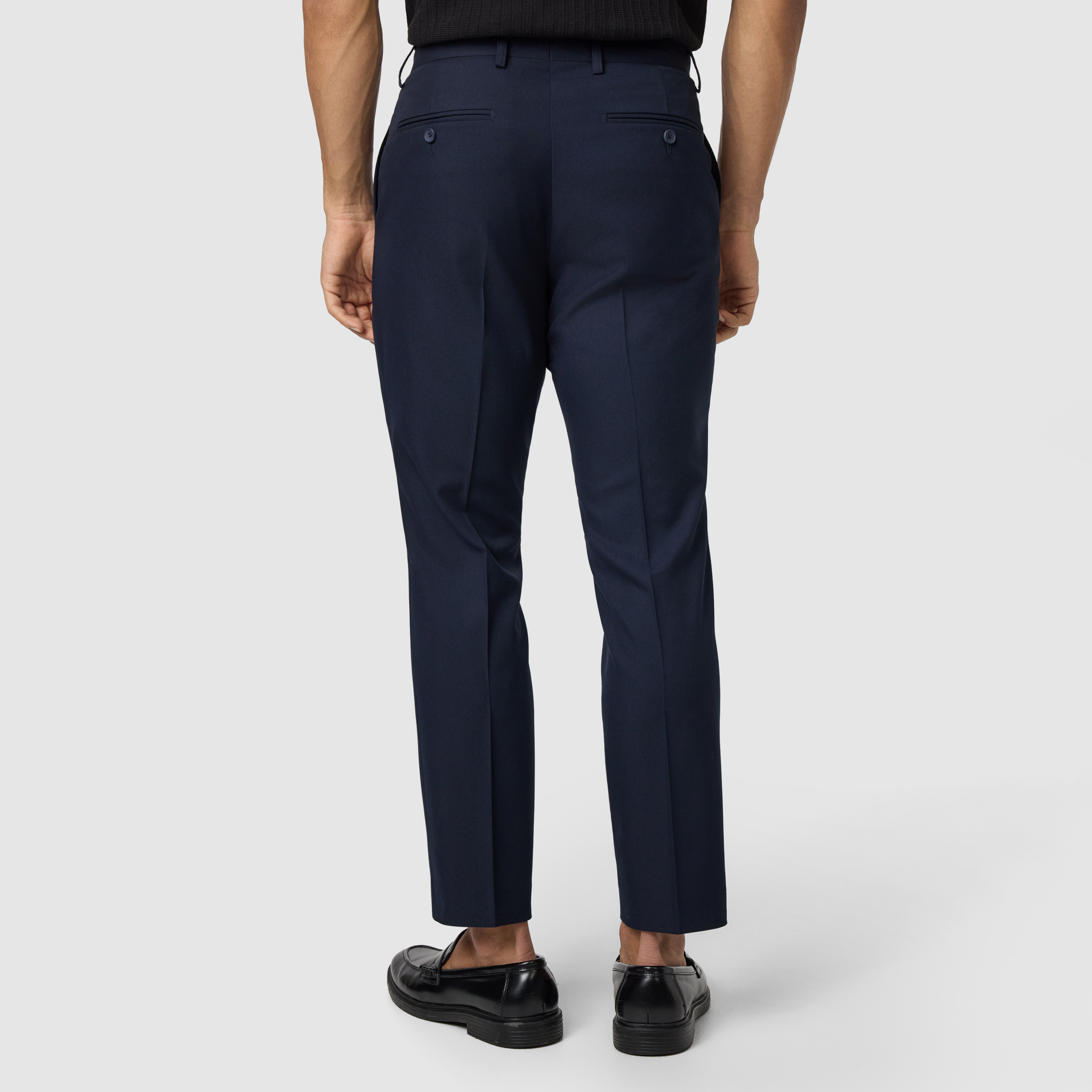 Navy Hexham Slim Tapered Crop Dress Pant