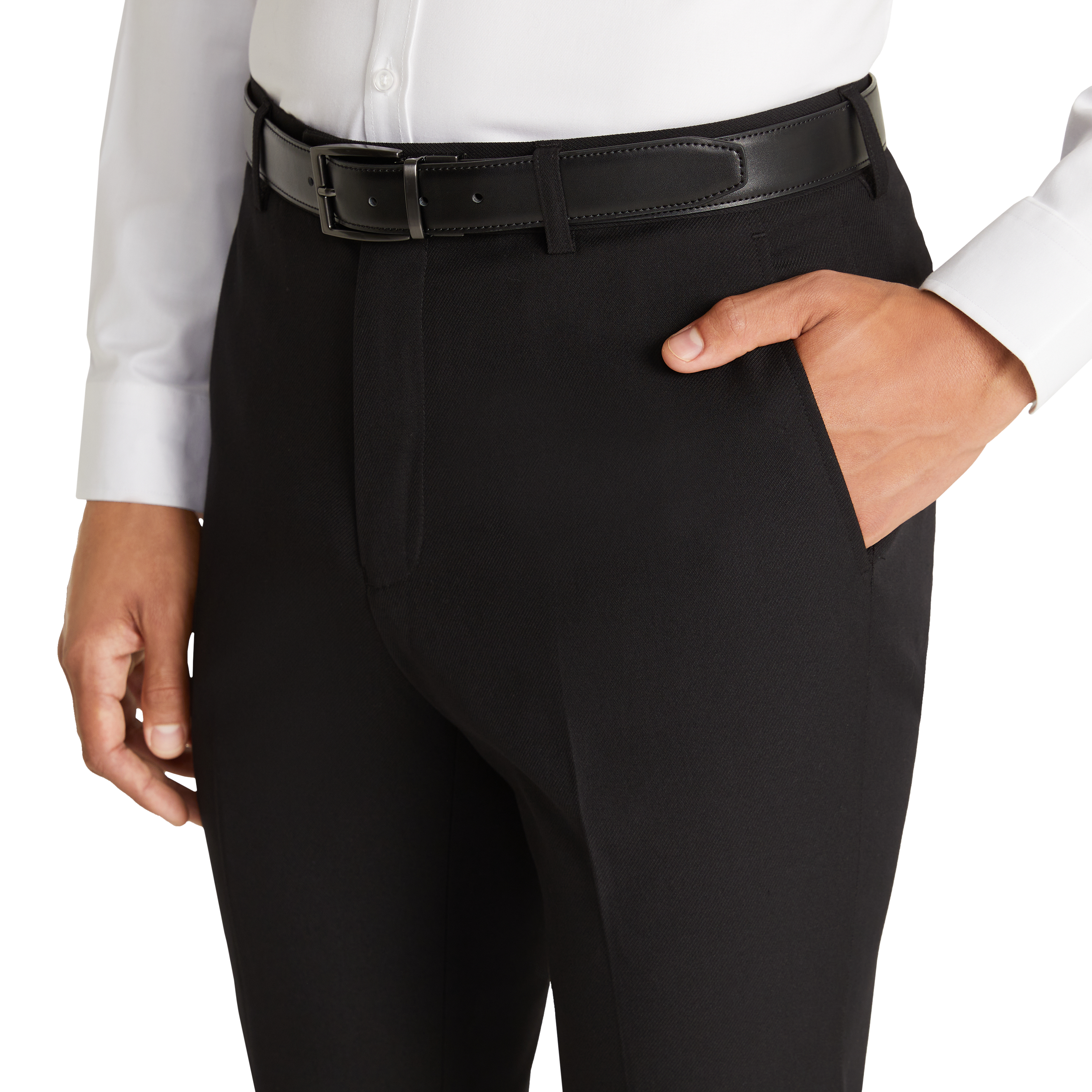 Black Hexham Slim Twill Stretch Dress Pant