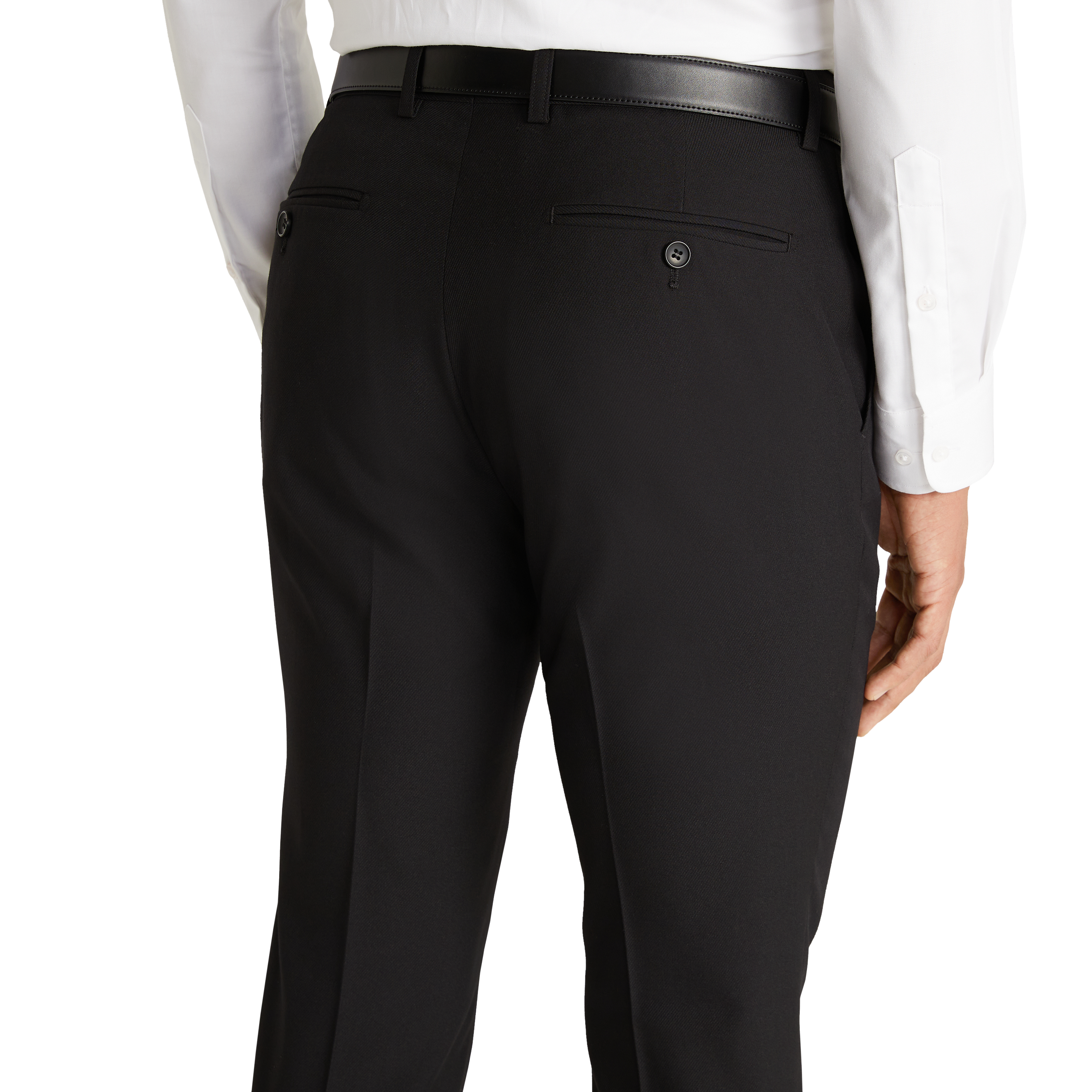 Black Hexham Slim Twill Stretch Dress Pant