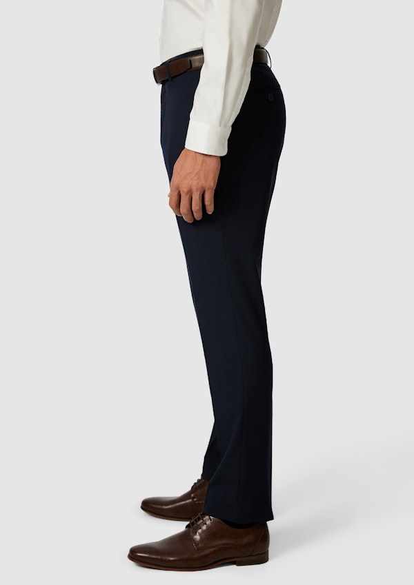 Navy Hexham Slim Twill Stretch Dress Pant