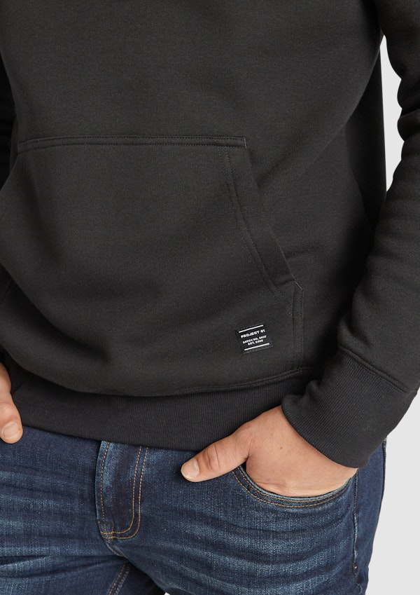 Black Leo Fleece Pullover Hoodie