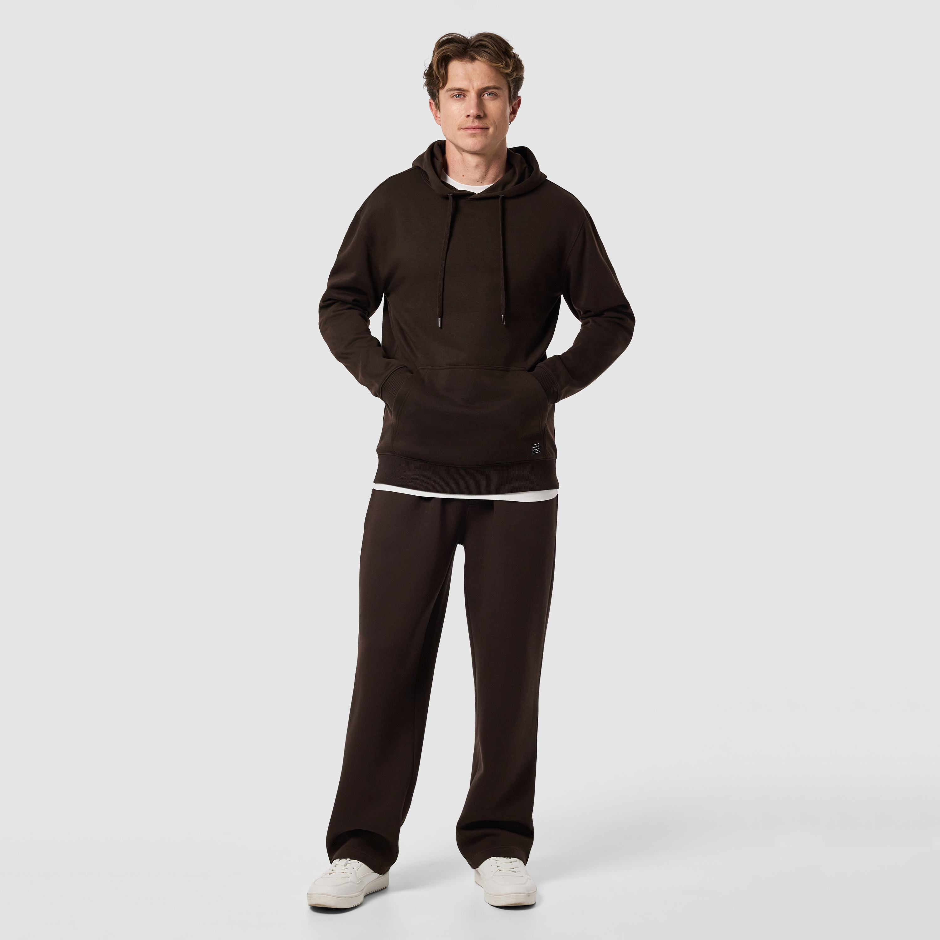 Brown Leo Fleece Pullover Hoodie