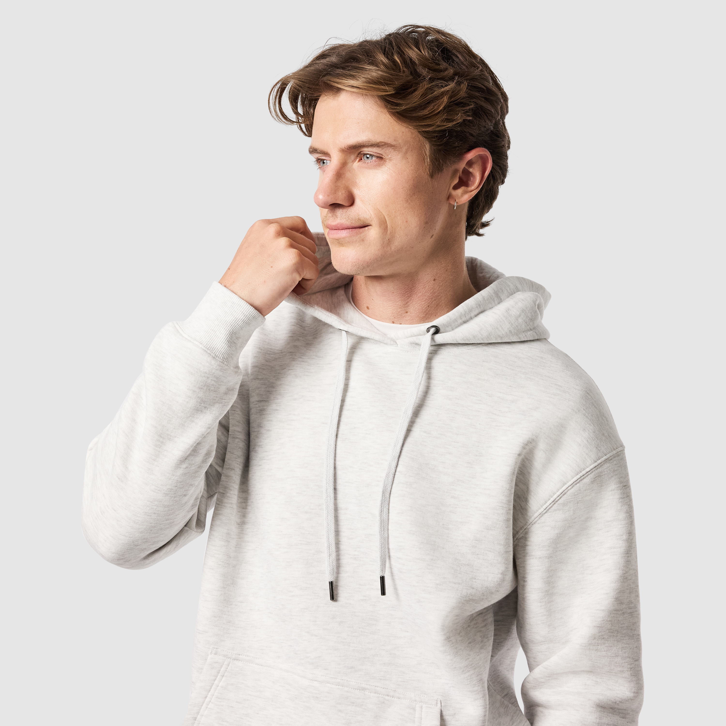 Ice Grey Leo Fleece Pullover Hoodie