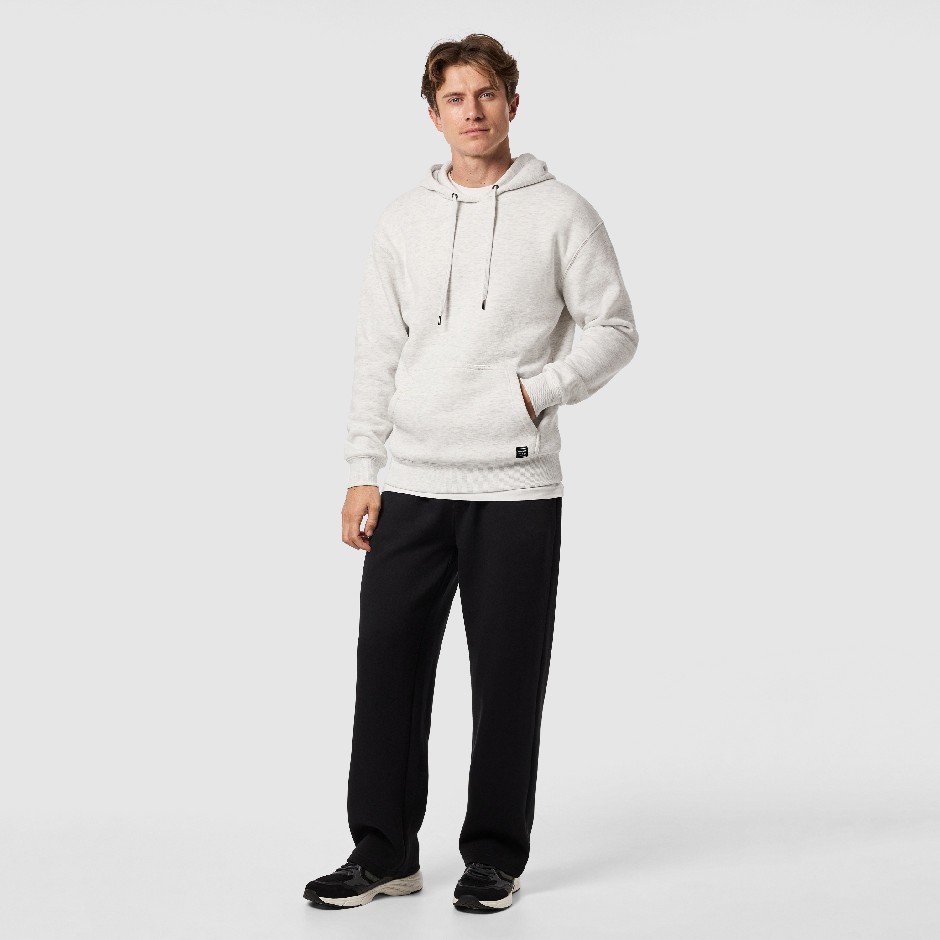 Ice Grey Leo Fleece Pullover Hoodie