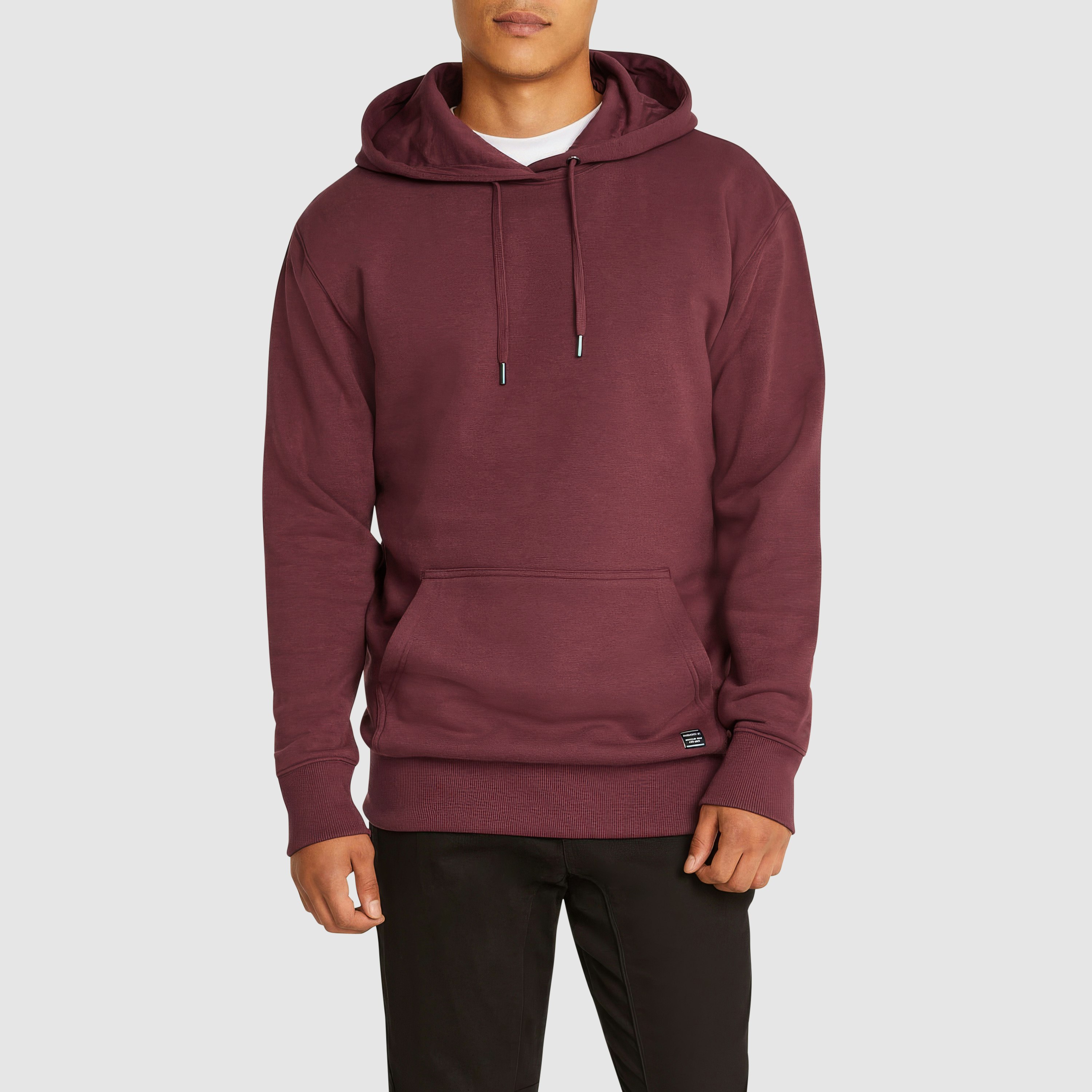 Wine Leo Fleece Pullover Hoodie | Men's Tops | Connor NZ