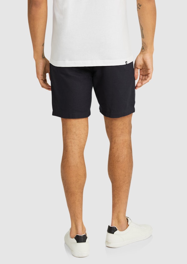 Navy Doyle Linen Blend Short