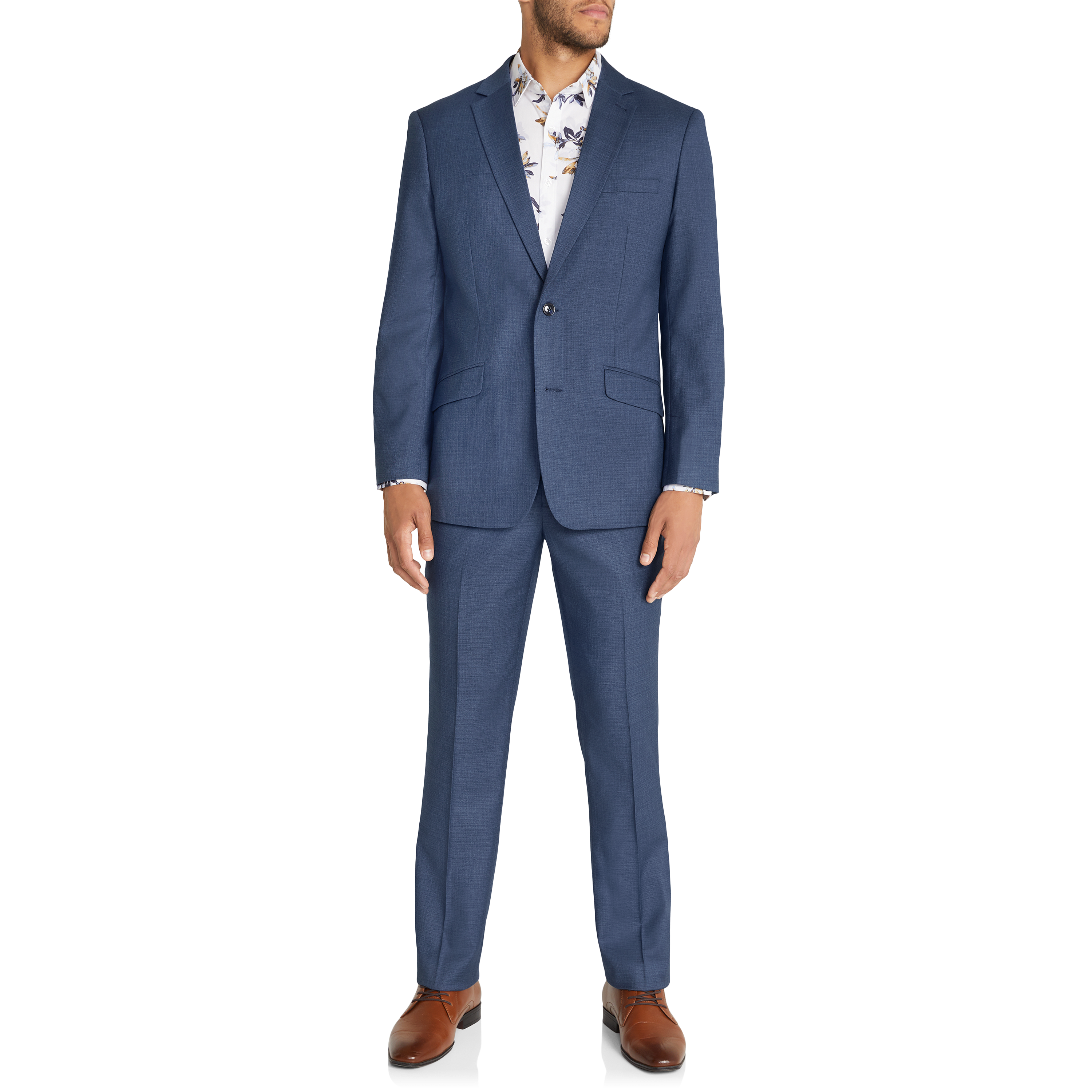 KCT Menswear - Slim Royal Blue Tuxedo with Black Lapels and Slim Black pants  - Perfect for Weddings, Prom, and Red Carpet Events