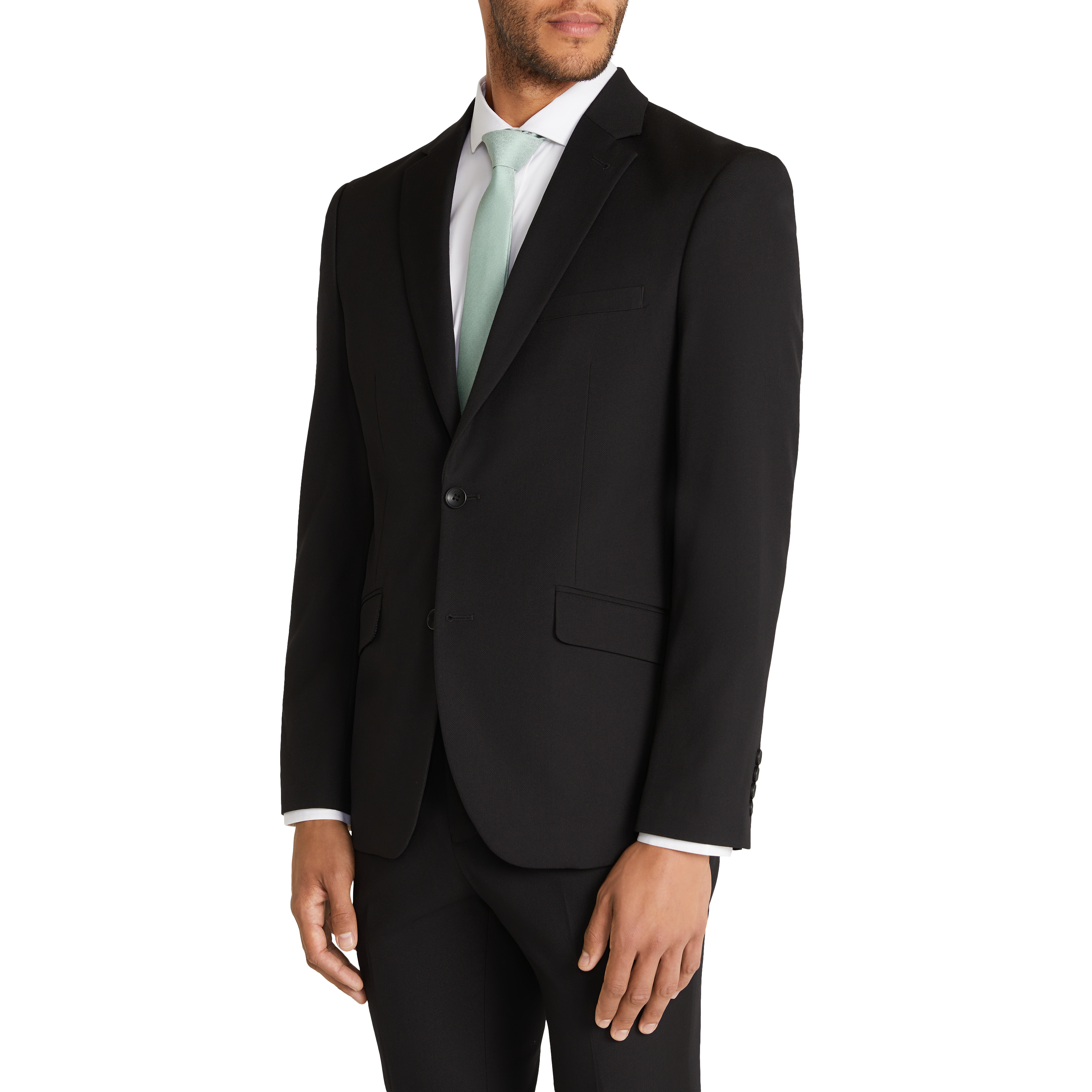 Black Hexham Slim Twill Stretch Suit Jacket