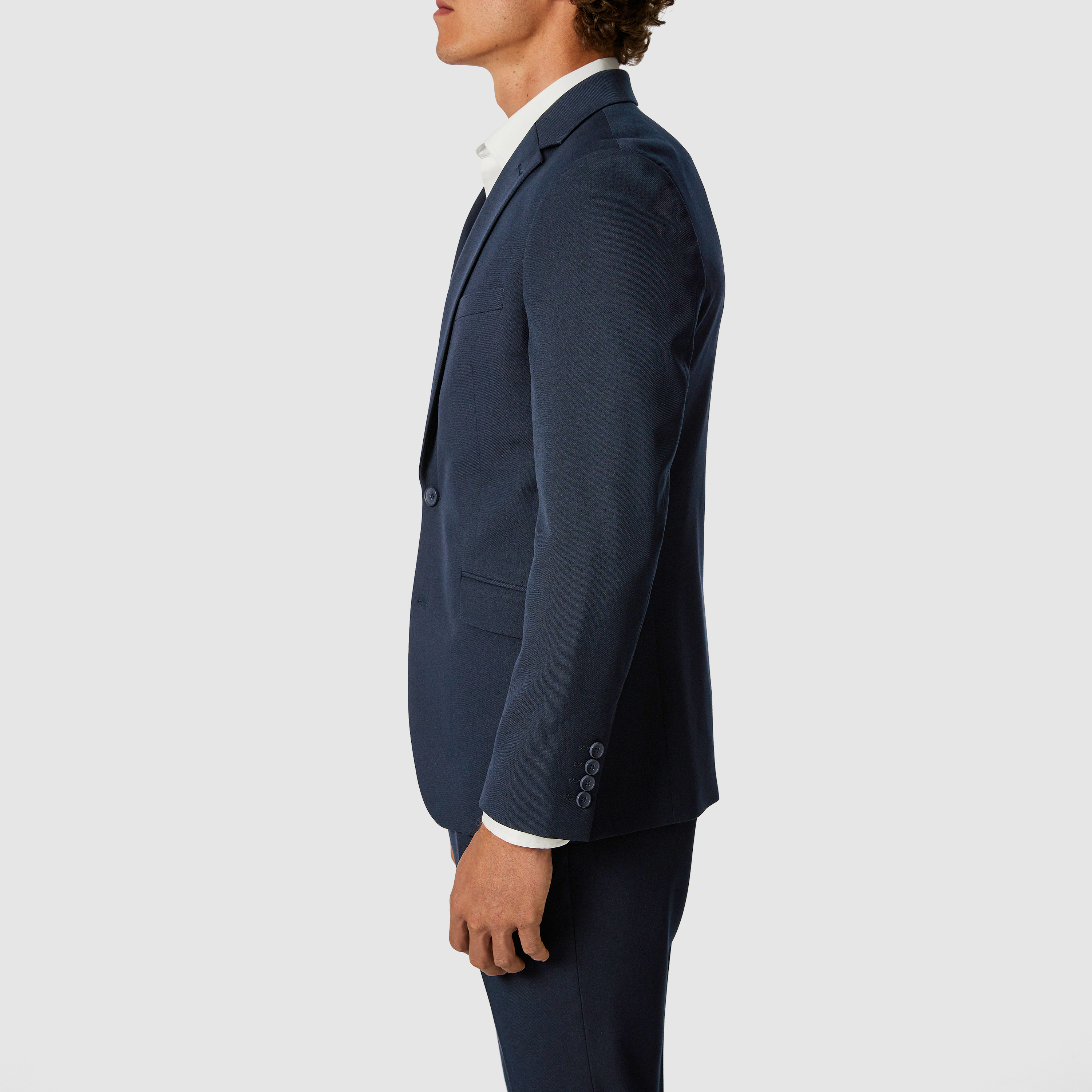 Navy Hexham Slim Twill Stretch Suit Jacket