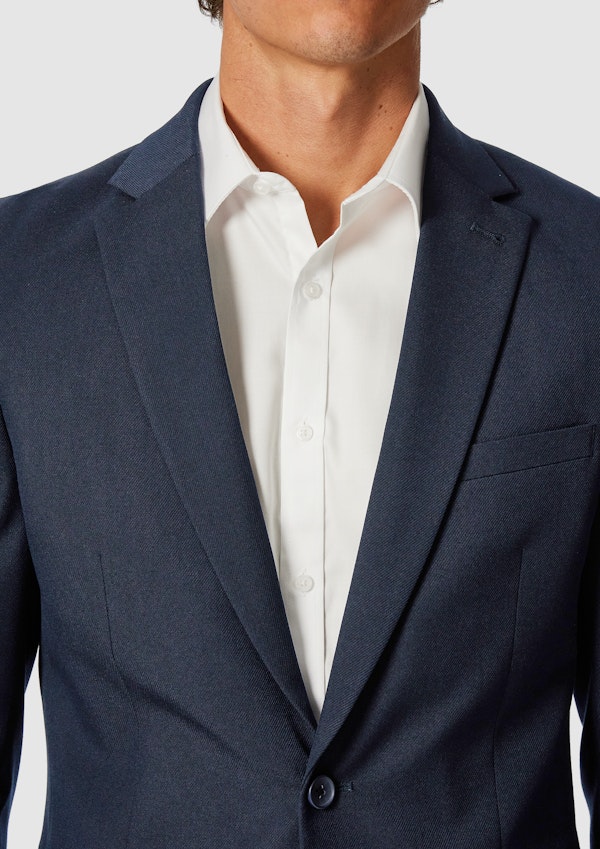Navy Hexham Slim Twill Stretch Suit Jacket