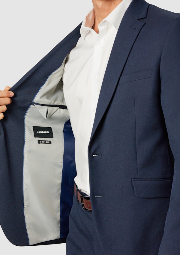 Navy Hexham Slim Twill Stretch Suit Jacket