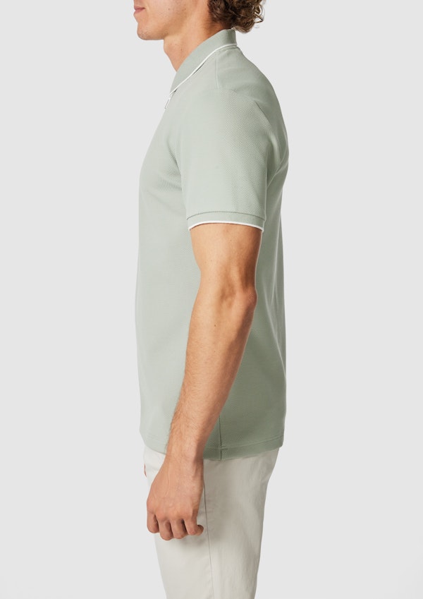 Light Green Glenroy Quarter Zip Smart Polo