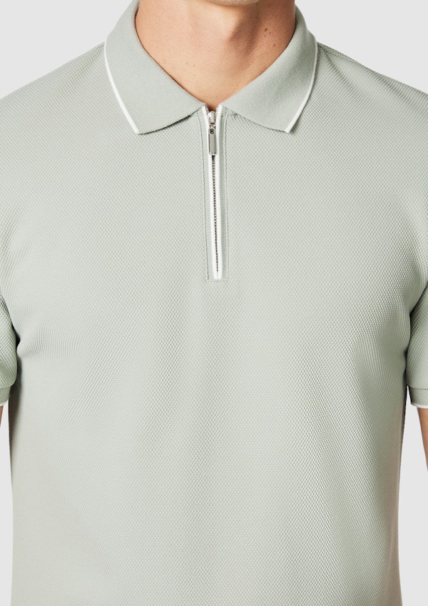 Light Green Glenroy Quarter Zip Smart Polo