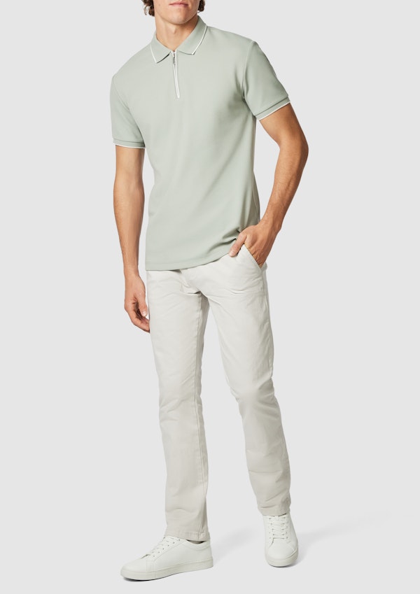 Light Green Glenroy Quarter Zip Smart Polo