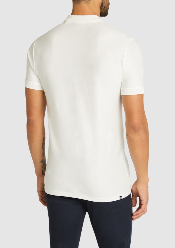 White Linus Stripe Smart Polo