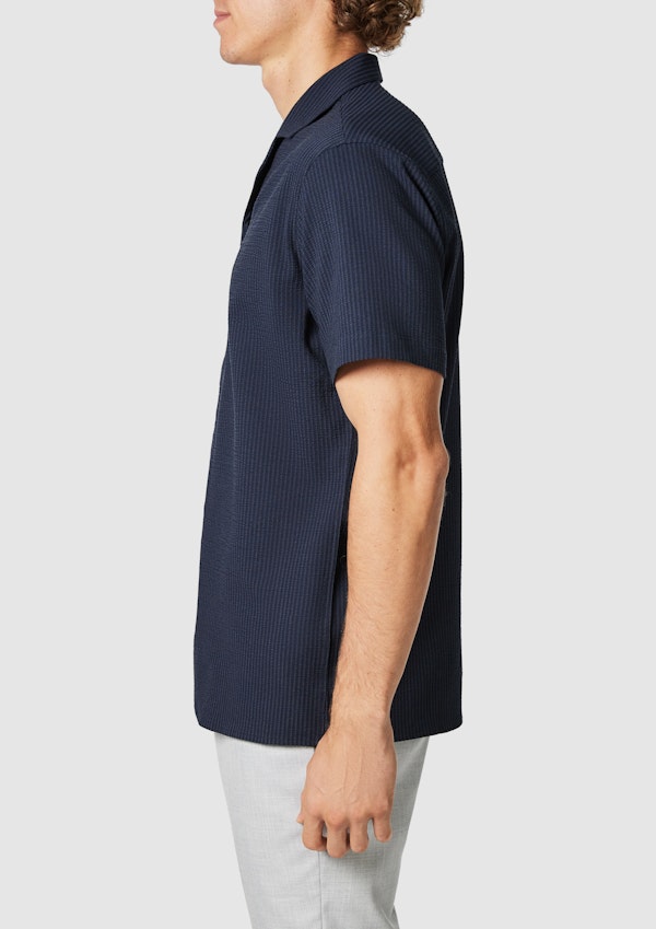 Navy Euston Stretch Shirt