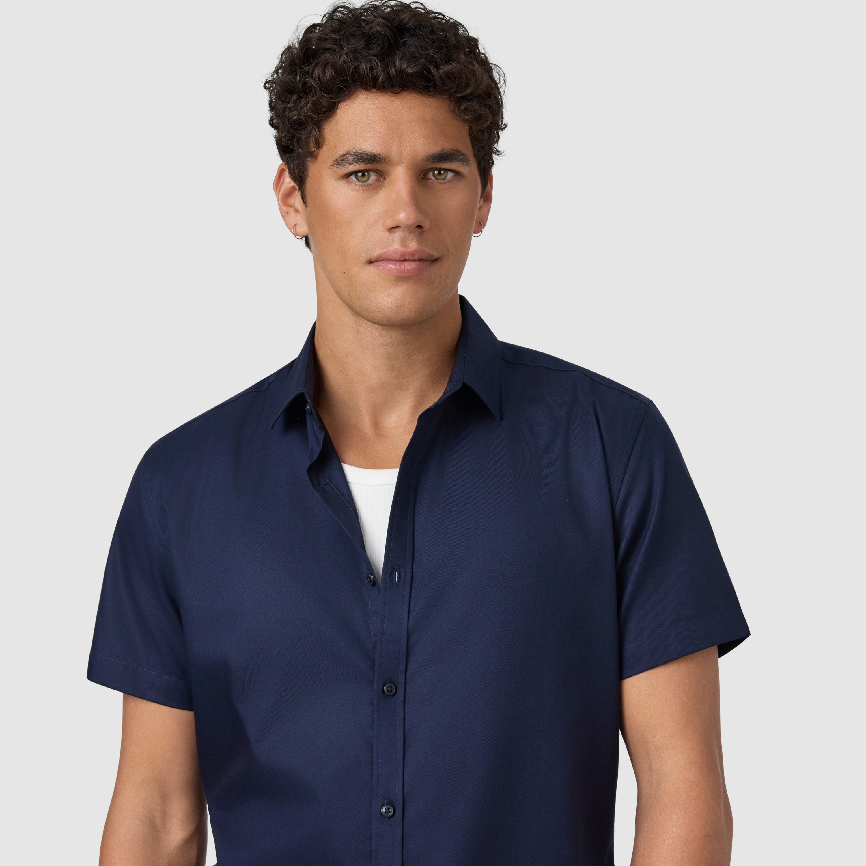 Navy London Slim Shirt