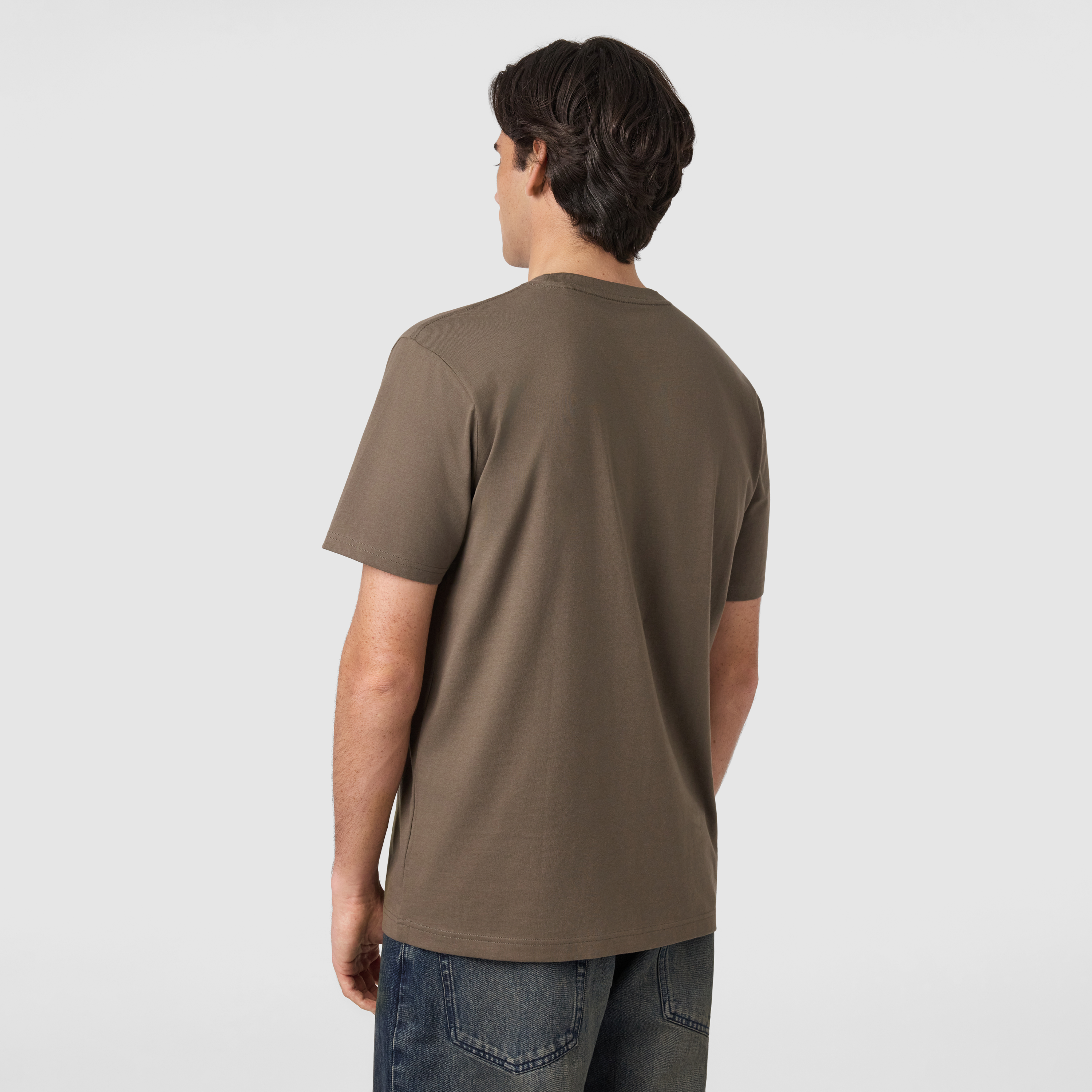 Light Brown Essential Relaxed Crew Neck Tee