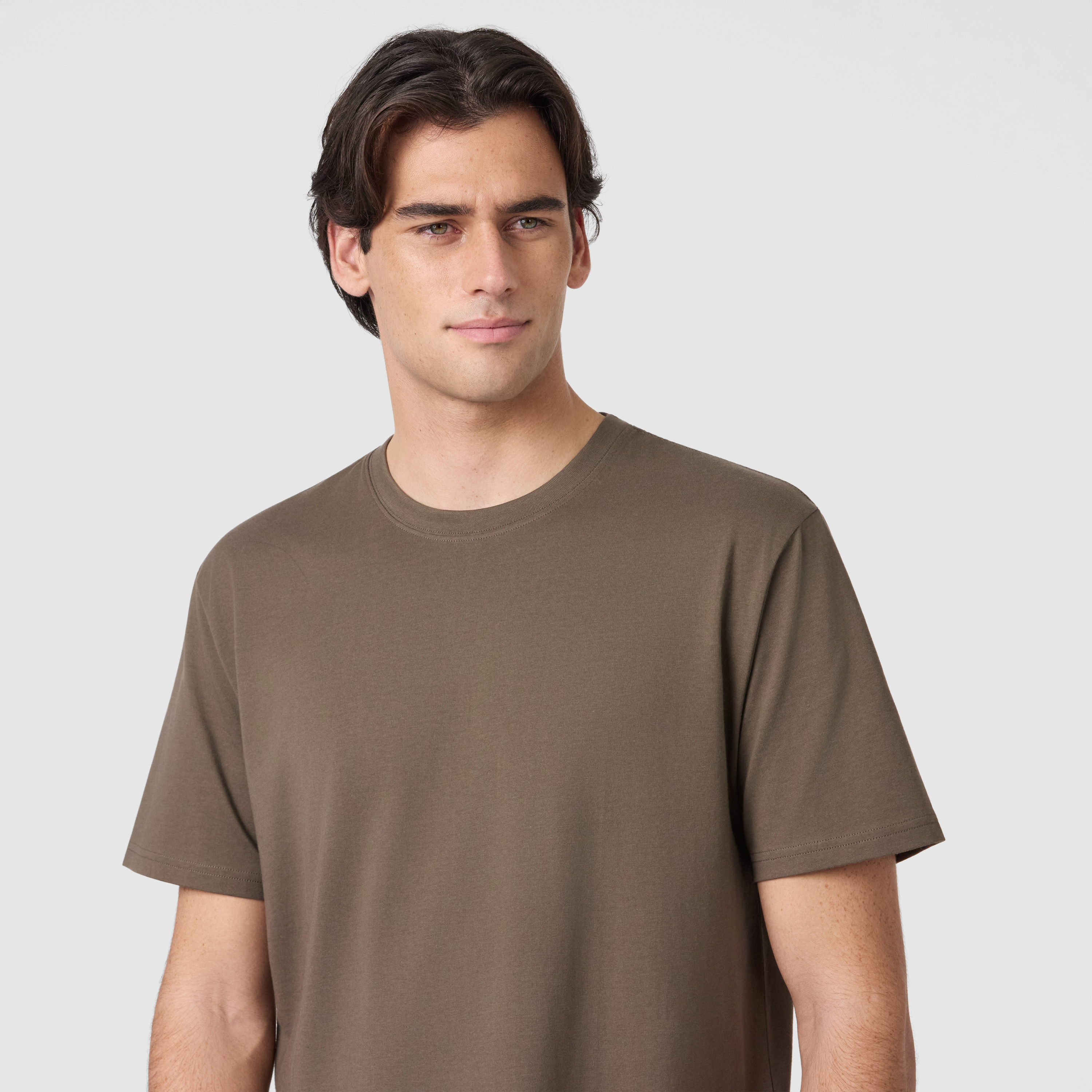 Light Brown Essential Relaxed Crew Neck Tee